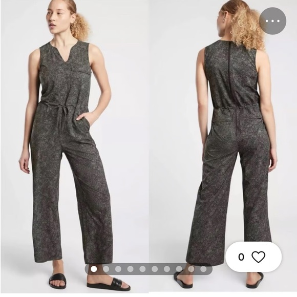 Athleta Black Gray viper printed Topanga Jumpsuit Size XXXL - Picture 1 of 11